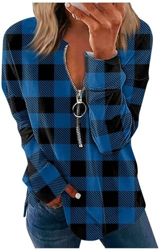 Sweatshirt Damen Tunika Plüsch Pyjama Damen Sport Oberteile Damen Langarm Weste Damen Warme Füße Tshirt Weihnachten Damen - Mantel Hausanzug Damen Winter Shirt Langarm Damen（2-Dark Blue,S）
