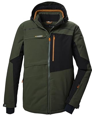killtec Herren Skijacke/Funktionsjacke mit abzippbarer Kapuze und Schneefang KSW 71 MN SKI JCKT, dark moss, M, 41960-000