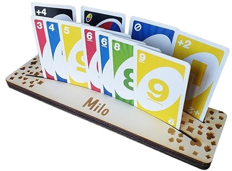 Support bois personnalisé Stop galère pour cartes à jouer - Porte cartes