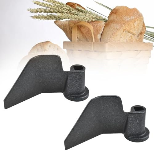 MARRTEUM 2 paletas de amasado para hacer pan, de acero inoxidable, antiadherente, para mezclar, para amasar, repuesto para la mayoría de las máquinas de pan (negro)