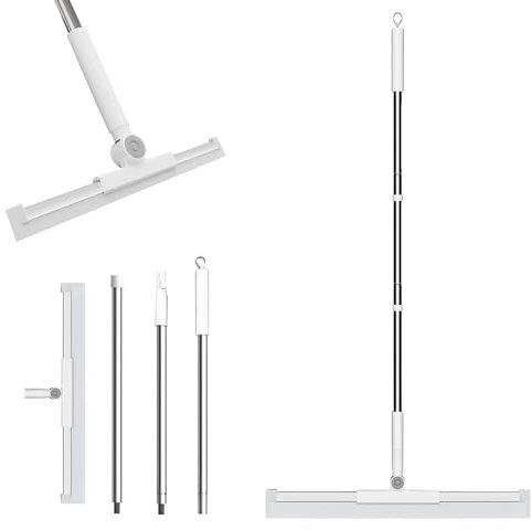 Magic Broom Sweeper, 15.7 W Multifunction Silicone Handle Floor Squeegee Pet Hair Broom for Bathroom Shower Glass Window Water and Hair Removal