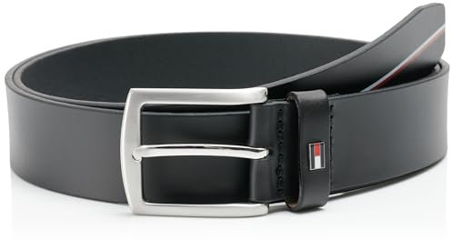 Tommy Hilfiger Herren Gürtel Denton 3,5 cm Ledergürtel, Schwarz (Black), 130 cm