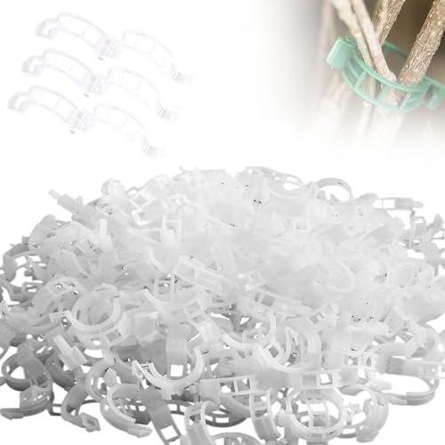 Clip en Plastique Sécurisé pour Plantes,Clips Support pour Attacher Les Plantes de Jardin Clips pour Les Légumes Tomate Vigne Tiges de Croissance Droit et Plus Sain (100, Blanc)