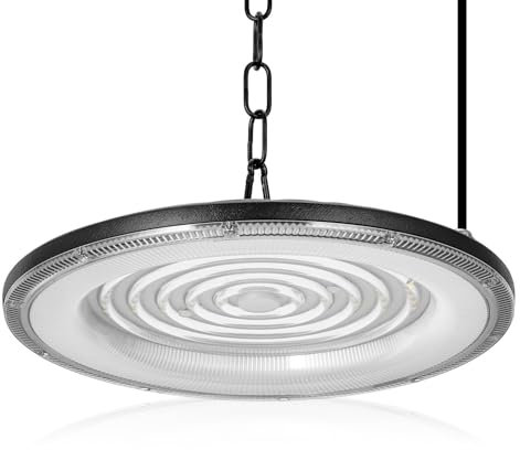 Bellanny LED Deckenleuchte Werkstatt 300W 30000LM Industrielampe Werkstattlampe Hallenstrahler | IP65 Wasserdicht LED High Bay Light, 6500K Kaltweiß Strahler UFO Lampe für Garage Warenhaus Fabriken