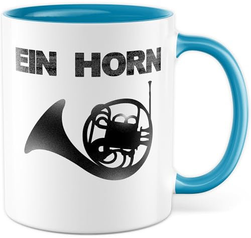 Tasse Hornist Geschenk, Ein Horn, Kaffeetasse Musiker Hornspieler Blechbläser Bläser Bandmitgleid Band Witztasse Einhorn Wortwitz, Geschenkidee Geburtstag Weihnachten Kaffee-Becher