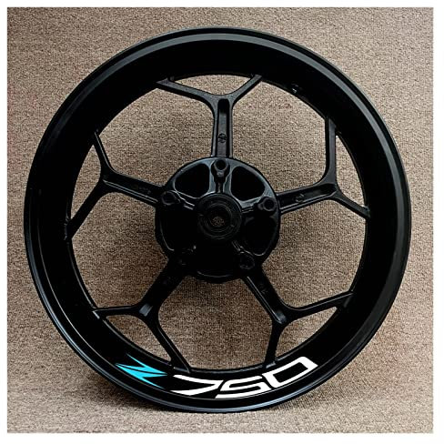 BYAMBD Reflektierende Felgenrandaufkleber Motorrad Für Z750 Motorrad Logo 17 Zoll Innen- Und Außenradnabe Aufkleber Dekorative Felge Wasserdichter Hochreflektierender Aufkleber(M)