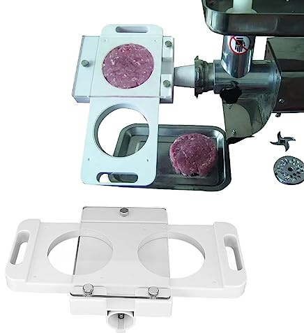 Machine à Galettes de Hamburger, Presse à Hamburger Antiadhésive avec Processeur de Formation de Hamburgers à 2 Trous pour Hachoir à Viande de Remplissage de Saucisses