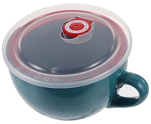 VINTORKY Tazza Ceramica Con Coperchio e Cucchiaino Capacità Per Caffè Tè e Altre Bevande Design Elegante e Pratico Per Casa e Ufficio Lagune