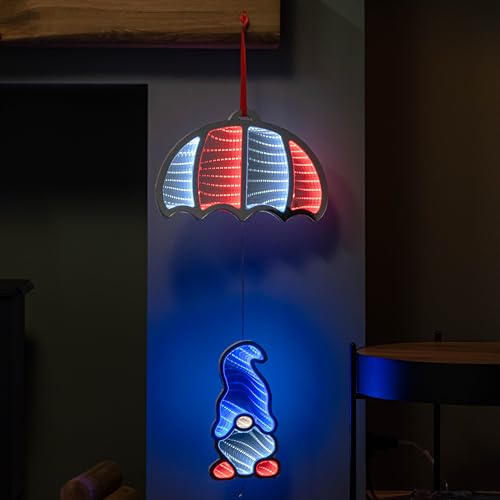 Samuel ALEXANDER 60cm Parachuting Christmas Infinity Gonk Hanging Decoration with Multi-Coloured LEDs
