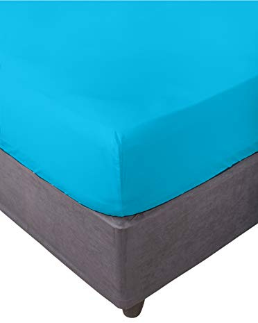 Miracle Home. Spannbettlaken aus 100% gebürsteter Mikrofaser, elastisches Spannbettlaken mit Anti-Peeling-Effekt. 180X200. Bett 180. Türkis