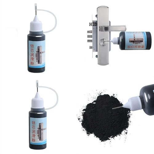SHUZHENG Lock Cylinder Graphite Lubricant Powder,Door Hinge Lubricant, Car Graphite Lubricant for Keys Car Locks Door Window Guides,Multifunctional Lock Lubricant Powder,for Car Door Locks (2 Pcs)