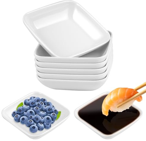 6 Stück Dipschalen, Dipschälchen Klein, Weiß Saucenschälchen, Dipschalen, Kleine Schälchen für Dips, Dip Schälchen Set, für Saucen, BBQ-Sauce, Obst, Snack, Dips, Sushi