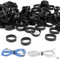 Small Thick Rubber Bands 280Pcs - Heavy Duty Elastic Silicone for Organizing Wires Cords & Cables 0.5 Inch Black Durable for Home Office & Industrial Use