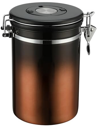 Home Bay 1800 ml luftdichter Edelstahl-Kaffeedose (700–1000g), Kaffeebehälter mit Datums-Tracker-Deckel
