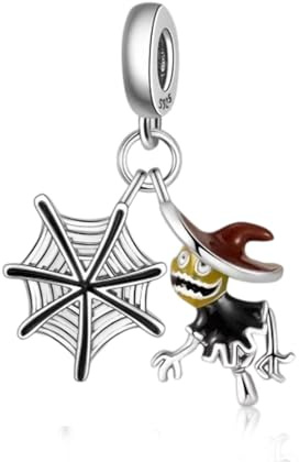NUNUYAYA Damen Charm Anhänger Armband 925 Sterling Silber Weihnachtsmann Schneeflocken Kürbis Totenkopf Geschenke Charms passend für Armband Halskette,Charm Anhänger für Europäischen Armbänder Frauen