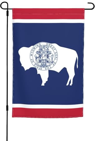 Drapeau de l'État du Wyoming - Drapeau de jardin imprimé double face - Décoration intérieure et extérieure - 30,5 x 45,7 cm