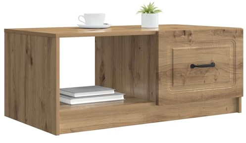 vidaXL Couchtisch Artisan-Eiche 90 x 50 x 37 cm Holzwerkstoff, Eleganter Vintage Rechteckiger Couchtisch, viel Stauraum für Wohnzimmer, vielseitiges Holzdesign