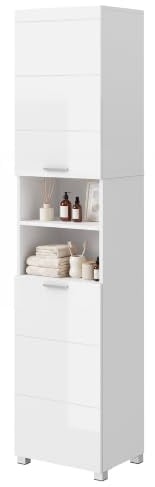 APICIZON Badezimmerschrank 40x30x180cm, Badschrank, Hochschrank Bad
