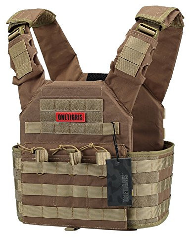 OneTigris Plattenträger PLPC Taktische Weste - Version 2.0 Plate Carrier Airsoft Weste Brustschützer für CS Airsoft Paintball Softair Polizei