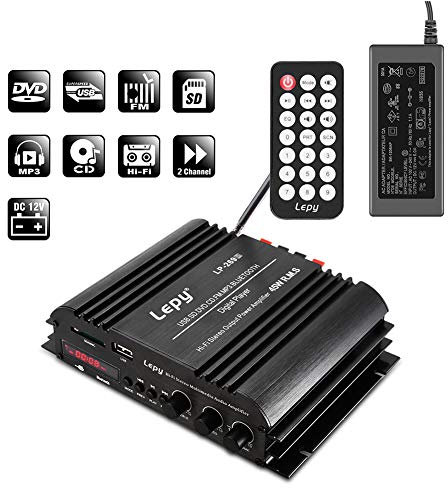 NKTECH 5A Power Supply Lepy LP-269S USB SD DVD CD FM MP3 Hi-Fi Bluetooth Wireless 4 Channels 45W RMS Digital Audio Mulitimdia stereo Amplificatore HIFI per Player con Remote Controller