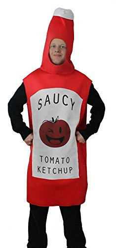 I LOVE FANCY DRESS Déguisement Bouteille de Ketchup pour Adulte - Y Compris: Une déguisement Bouteille de Ketchup - Idéal pour Les Fêtes Entre Amis et Famille