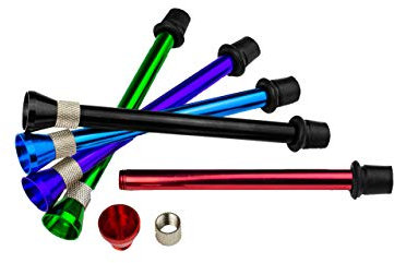 Weedness Bong Metall Chillum 14 cm – Alu Chillum Acryl Plastik Bong Zubehör Kopf Shillum Set Steckchillum