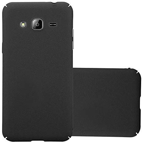 Cadorabo Hülle kompatibel mit Samsung Galaxy J3 2017 Schutzhülle TPU Silikon Case Frost Design Anti Rutsch Slim Kratzfest Stabiles Hardcase mit Rundumschutz Case Hülle für Galaxy J3 2017 in Schwarz