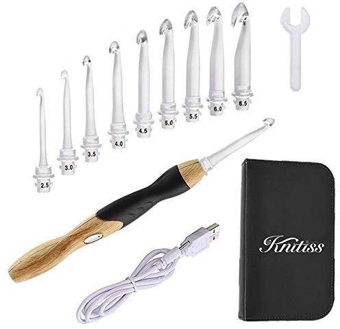 Häkelhaken Set Beleuchtete Häkelnadeln,Led Häkelnadel Set mit Stricknadeln Häkelsets Case,2.5 bis 6.5mm