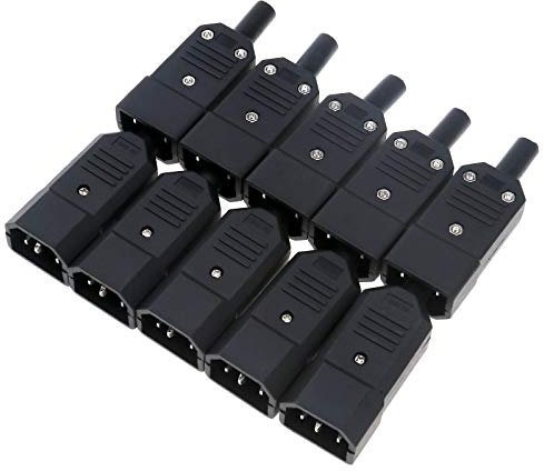 OTOTEC AC250V 10A Macho 3Terminals Montaje en Panel Conector Adaptador de Toma de Corriente 10pcs