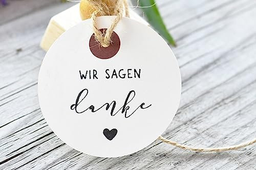 STEMPEL HOCHZEIT, wir sagen danke, mit Herz Motiv