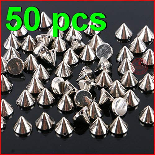 50 Stück/Los Gold auf Spike Niet Nieten Nail Punk Rock für Taschen Kleid kleiden DIY Bead Crafts Nieten Kleidungsstück Hochzeit, 50 Stück