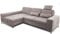 CAVADORE Ecksofa Bali / Trendige Sofaecke mit Longchair links, Kopfstütze & Nierenkissen / Inkl. Sitztiefenverstellung, Bett & Bettkasten / 286 x 92 x 176 / Flachgewebe: Beigegrau