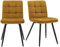 HNNHOME® Set mit 2 x Cubana Polsterstühlen mit starken schwarzen Stahlbeinen, weicher Samt, für Küche, Esszimmer, Lounge, Wohnzimmer, Empfang, Pub, Kneipe oder Restaurant (gelb, Samt)