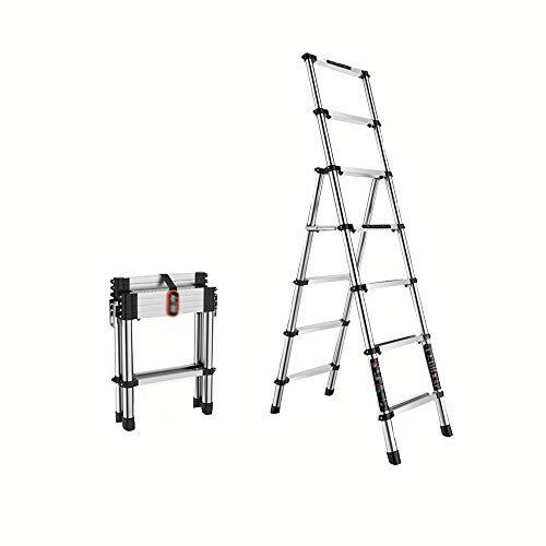 Teleskopleitern Aluminiumlegierung Erweiterungsleiter Haushaltsleiter Falten Fischgrät Indoor Multifunktions 5 Trittleiter Heben Kleine Treppe Stehleitern