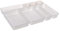 FiNeWaY 8pc Interlocking Drawer Organiser Plastic Storage Separator Tray Boxes Cutlery Compartment Kitchen Bedroom Bathroom Desk Office De-Clutter Tidy (White)