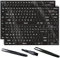 2 Stück Englisch Ersatz Schwarze Aufkleber mit weißen Buchstaben (glänzend), geeignet für Jede Standard-Tastatur, Laptop-Tastatur, Apple-Tastatur, mit Zwei exklusiven Pinzetten und Reinigungsbürste.