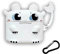 AIYAAIYA 3D Cartoon Silikonhülle für Airpods Pro, Niedlich Nacht Übel Kreatives Erscheinungsbild Kawaii wasserdichtstoßfest für Airpod Wireless Headset Ladebox Schutzhülle mit Schlüsselbund (Weiß)
