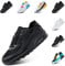 Hitmars Mens Trainers Ladies Womens Running Shoes Gym Athletic Sports Jogging Sneakers Lightweight Cushioned Shock Absorbing Breathable Fashion Black Size 6.5 UK