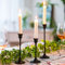 Inweder Metal Candlestick Holders Black - Set of 3 Taper Candle Holders for Table Centerpiece Candle Holder for Candlesticks Candle Stick Holder Living Room Birthday Decor Fit 2cm Diameter Candles