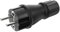 Schutzkontakt Stecker Gummi Schuko Stecker IP54 | Gummi und Kunststoff Schwarz | Außenbereich/Outdoor | hermetischer Verschluss Siegel | Gewerbe/Baustelle geeignet (1 Stück, IP 54 Stecker)