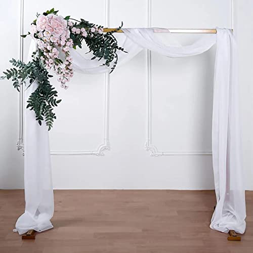 HEMEIREN Vorhänge Hochzeit Drape Organza Stoff 1,35 x 10m Tischläufer schiere Voile Schal Drapery Panels für Schlafzimmer VorhangHochzeit Hintergrund Zeremonie Rezeption Dekorationen(Weiß)