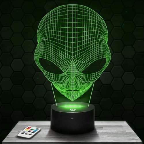 Nachttischlampe - Touch-Nachtlicht Alien 3D-LED-Lampe Illusion, Geschenkidee Weihnachten Geburtstag Junge und Mädchen Nachttischlampe Kinder- oder Erwachsenenzimmer