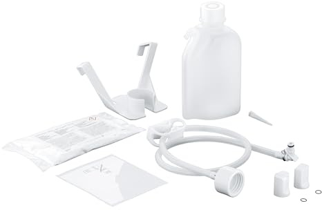 GROHE Sensia Arena Smart Bidet Dusch-WC Entkalkungsset (80g Beutelentkalker, Flasche, Adapter, Schlauch mit Clip, Aufkleber, Halterung für Flasche, 1x Spray Standard und 1x Spray Lady Shower