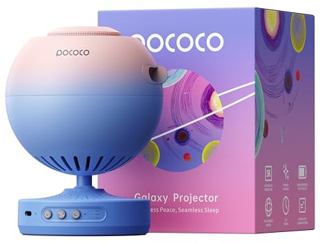 POCOCO Galaxy Projector, Rechargeable Star Projector with 5K HD Discs | Realistic Galaxy ,6-Hour Battery Life+ Timer,2 Replaceable Discs Bedroom Decor, Learning & Relaxation,Adults And Children