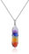 JSDDE 7 Chakra Anhänger Halskette Wicklung Heilsteine Sechseckige Säule Anhänger Kette Amulett Anhänger Reiki Glücksbringer Schmuck (Stil 1)