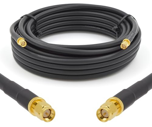RANGEFUL SMA mâle à SMA mâle 2m Cable coaxial 50ohm 5D-FB Ø7.5mm Câble d'extension exterieur à faible perte rallonge etanche pour Routeur WIFI Radio Antenne LTE GSM Amplificateur 4G 5G LTE Hotspot