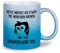 glitzertassen.de® | Heute möchte ich etwas mit Menschen machen | Tasse mit Glitzer | Geschenkidee | Pinguin | Silberblau