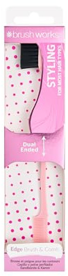 Brushworks Edge Brush & Comb – Dual Ended Hair Tool for Sleek Styles, Baby Hairs & Flyaways, Smooths and Defines Hair with Precision