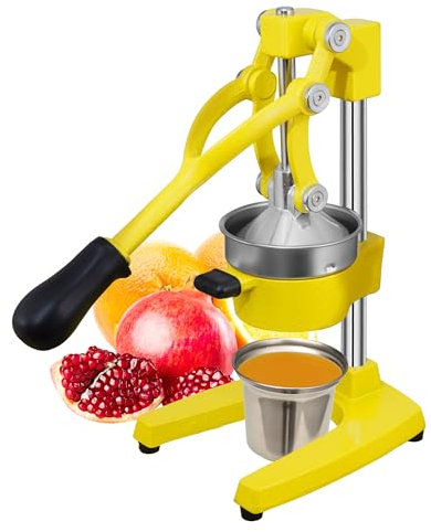 Gowintech Commercial Heavy Duty Cast Iron Hand Press Manual Orange Citrus Lemon Lime Grapefruit Pomegranate Fruit Juice Squeezer Machine Yellow