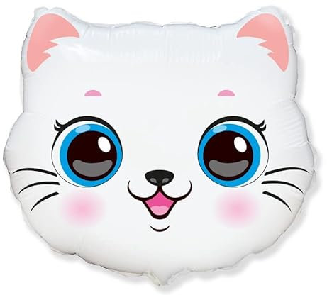 Katze Katzenkopf ca. 55 cm x 51 cm Luftballons Folienballon Party Dekoration Geburtstag